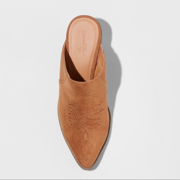 Women's Burgundy Western Heeled Mules New-B3 - Picture 4 of 5